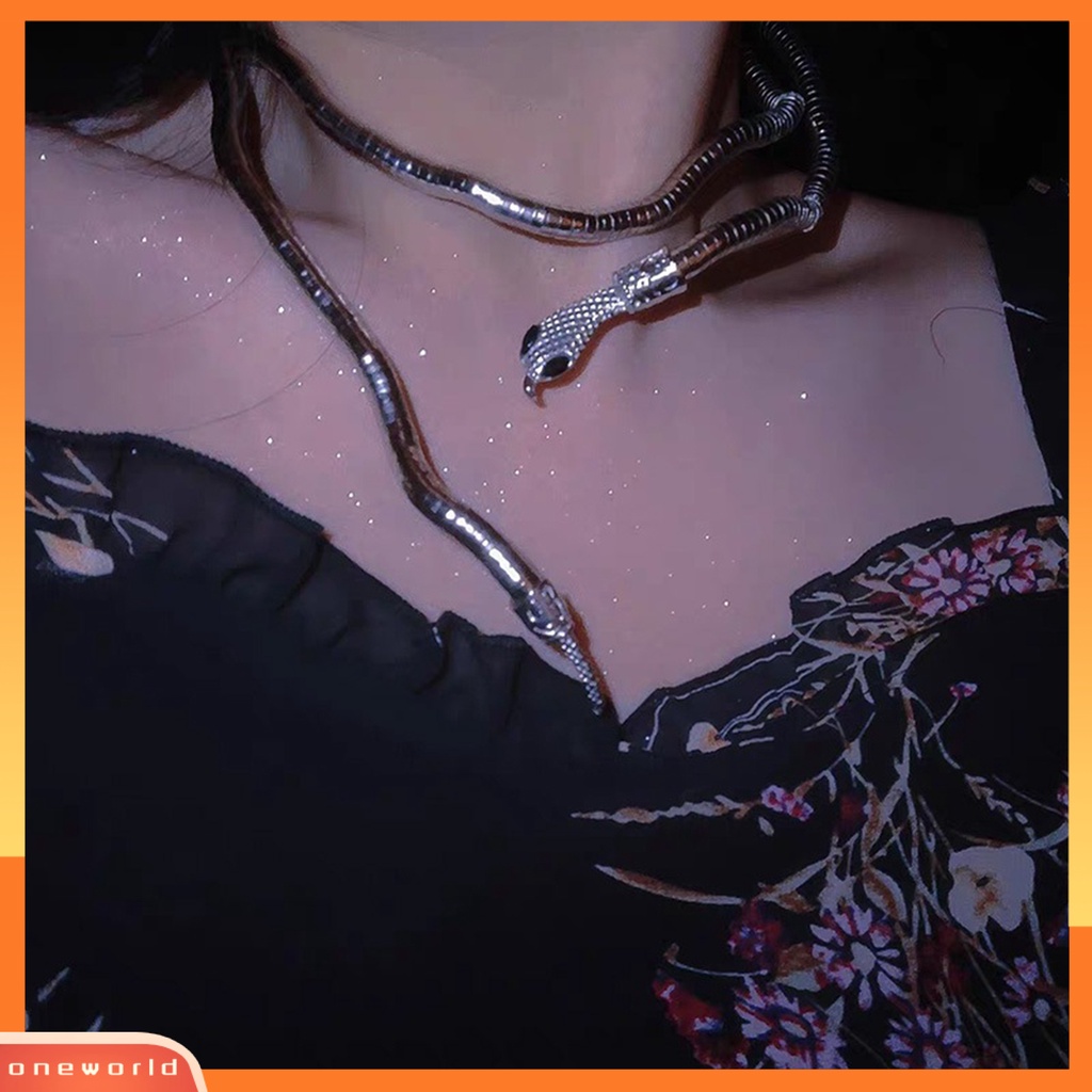 [EONE] Kalung Choker Gaya Barat Electroplating Adjustable Multi-Fungsi Pengerjaan Halus Berdandan Indah Punk Alloy Ular Choker Perhiasan Aksesori