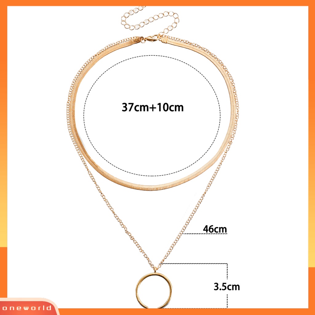 [EONE] Wanita Kalung Sabit Liontin Double Layer Keren Bergaya Snack Rantai Adjustable Alloy Kalung Aksesori Fashion