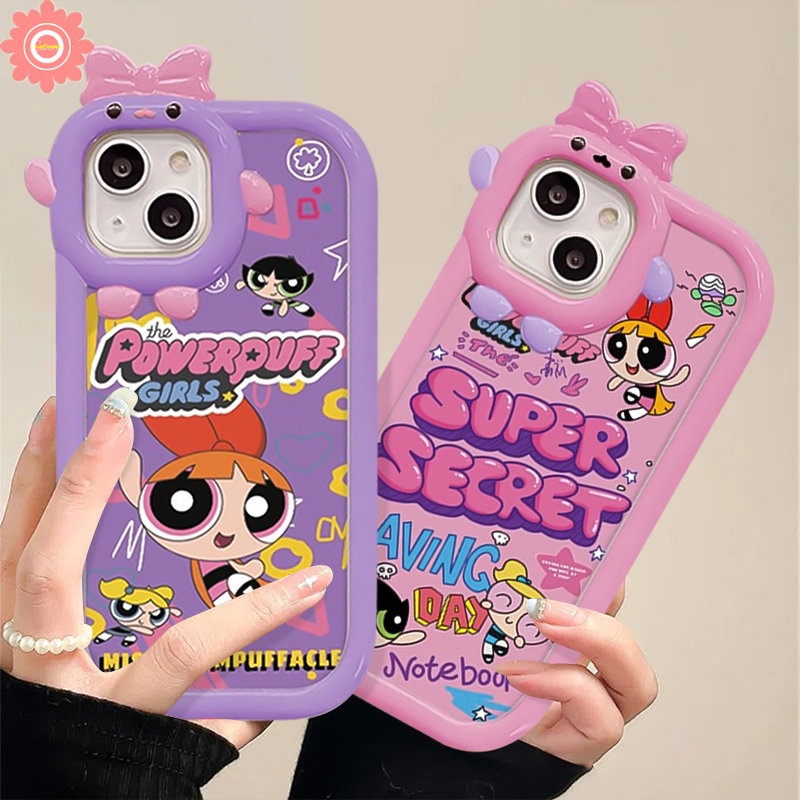 Casing Realme C31 C1 C33 C25Y C25s 5 8 9i 9Pro+9c15 C35 C12 C25 C30 C3 C21 C20 C21Y 7i 7 5s 8Pro 5i 6i C17 Lembut Lucu Ikatan Simpul 3D Lensa Monster Kecil Kartun The Super Girls Sarung