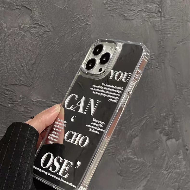 Cocok Untuk Iphone14 Pro Max iPhone Phone Case Cermin Casing Ponsel Kuat Kamera Perlindungan Tahan Guncangan Gaya Sederhana Kompatibel Dengan Iphone13 13pro 13prm iPhone 11 7Plus 8Plus Xr XS 12 Pro Max Casing Ponsel