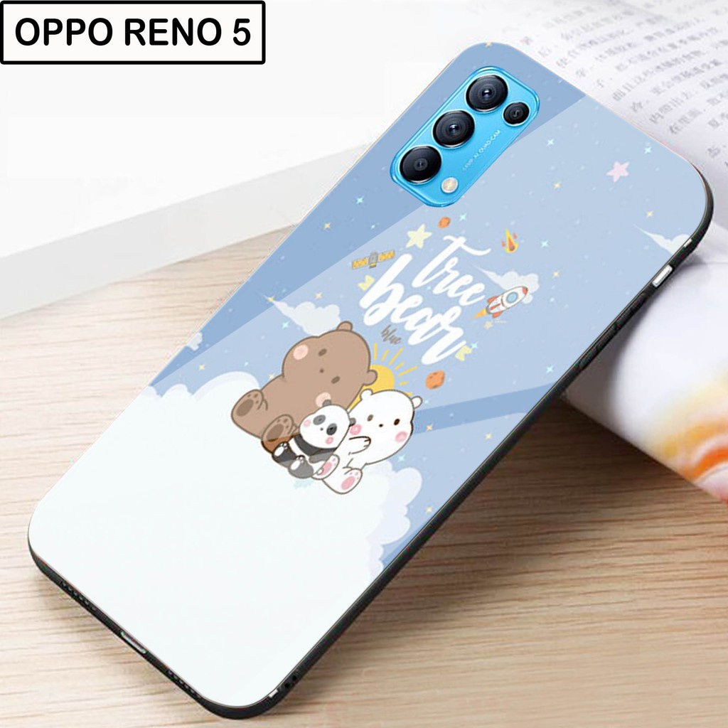 GLASS Softcase Kaca Oppo Reno 5 - Case Hp Oppo Reno 5 - Casing Hp Oppo Oppo Reno 5