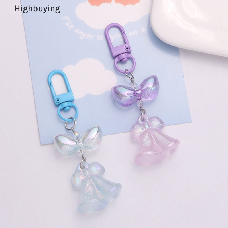 Hbid Acrylic Luminous Bell Gantungan Kunci Mobil Warna Gelembung Ikatan Simpul Aksesoris Penutup Headphone Liontin Segar Sederhana Dekorasi Hadiah Glory