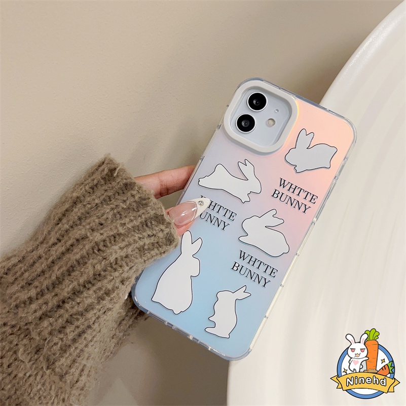 Kualitas Tinggi Laser IPhone Case Kompatibel Untuk Iphone14 13 12 11 Pro Max X Xr Xs Max 8 7 6 Plus SE 2020 Putih Kupu-Kupu Double-layer Printing Phone Case Shockproof Soft TPU Cover