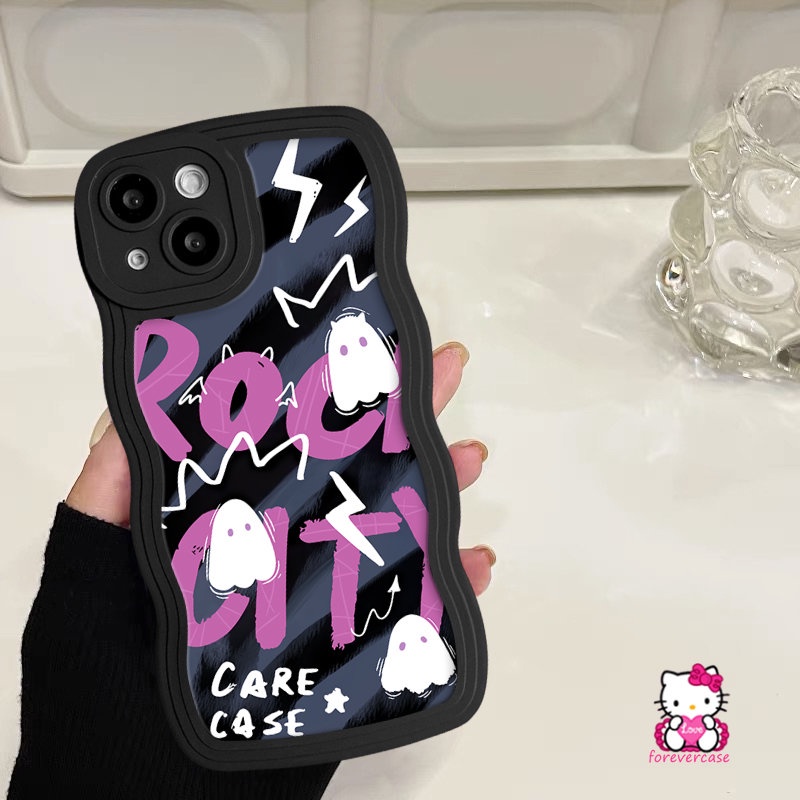 For Infinix Hot 12i 20 9 20s 12 Pro 8 10s 10Lite 10 11s Hot 10 9 12 11 Play Note 10 Pro 12 G96 Smart 6 4 5 Plus Wavy Edge Soft Cartoon Bear Letter Cute Ghost Little Monster Case