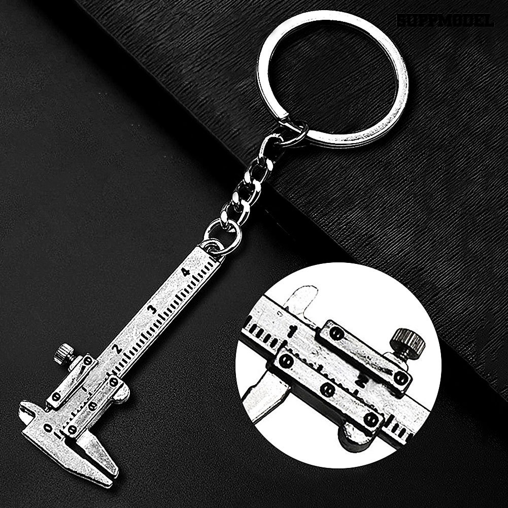 [SM Otomatis] Paduan Seng Mini Simulasi Geser Penggaris Vernier Caliper Model Gantungan Kunci Keyring