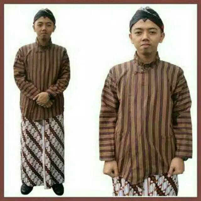Lurik Setelan surjan+Blangkon+Jarik Jogja Solo / Setelan Baju Adat Jawa Pria/Set lurik jawa/lurik mu