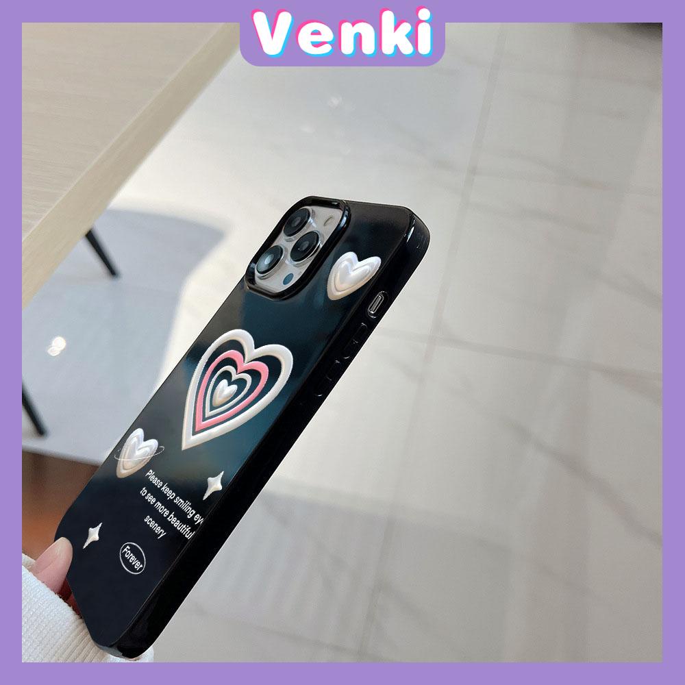 VENKI - For iPhone 11 iPhone Case Black Glossy TPU Soft Case Shockproof Protection Camera Sweet Love Compatible with iPhone 14 13 Pro max 12 Pro Max xr xs max 7Plus 8Plus