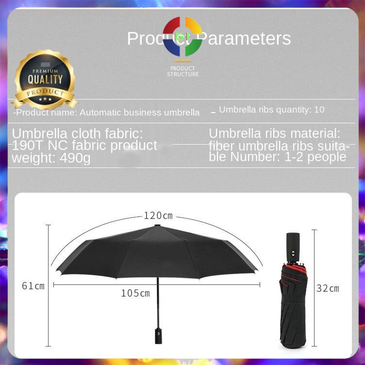 Payung Lipat Double Layer Umbrella Black