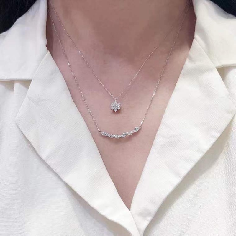 Rantai Mutiara Rumbai Berlian Smile Kalung Mewah Desain Kecil Kalung Kadar Tinggi