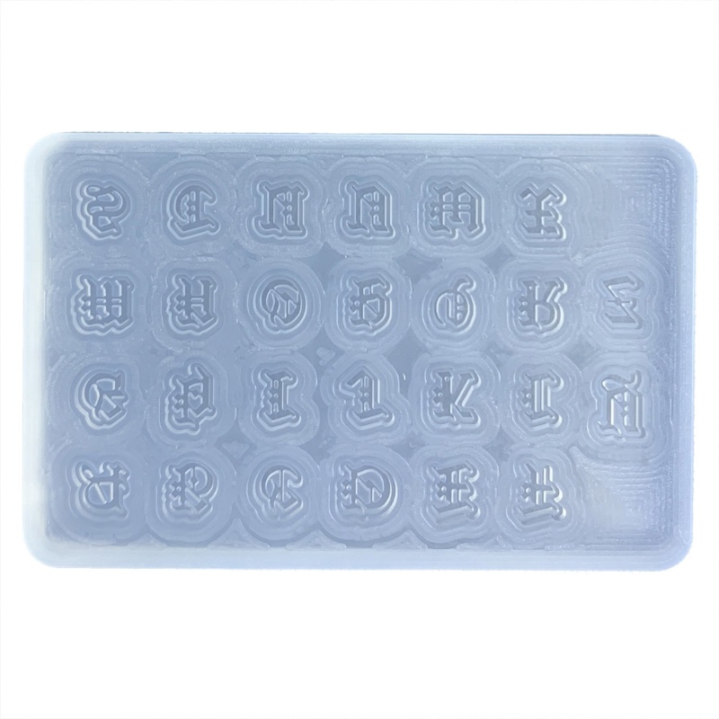 Sa Gothic Alfabet Resin Silicone Cetakan Huruf Inggris Liontin Resin Cetakan Goth Membuat Perhiasan Huruf Gantungan Kunci Epoxy Craft