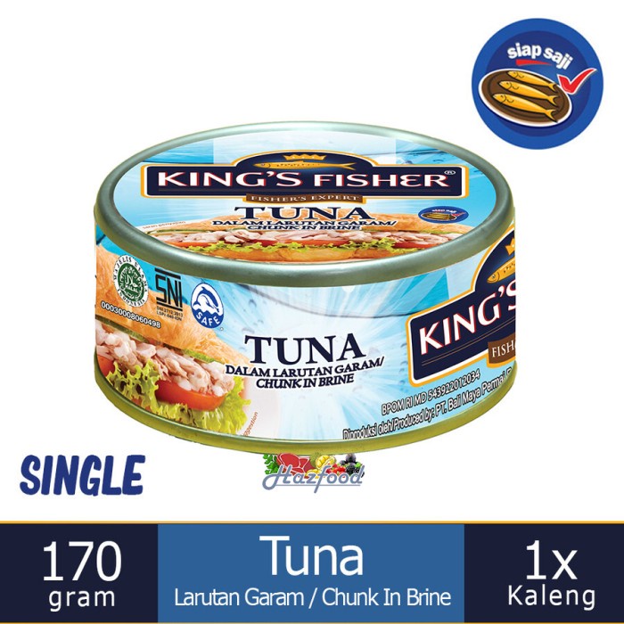 

King's Fisher Tuna Chunk In Brine|Ikan Tuna Kaleng 170gr