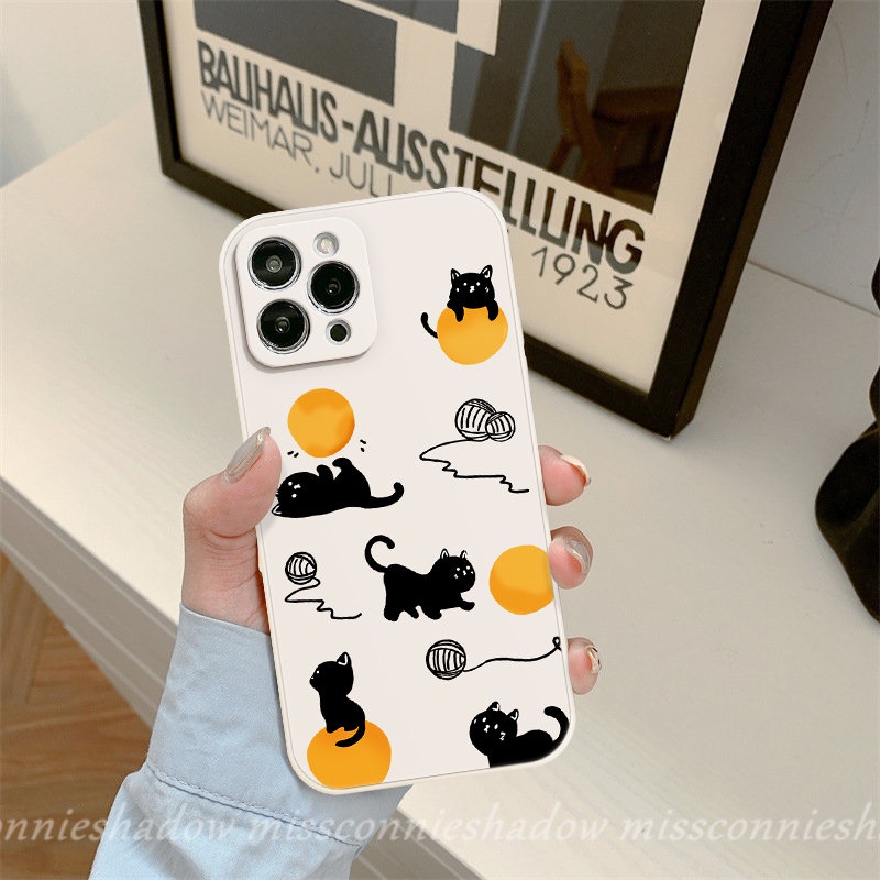 Case Motif Sisi Kucing Kartun Lucu Imut Kompatibel Untuk iPhone 11 Pro Max XR 8 6 7 6S Plus 11 13 14 12 Pro Max X XS Max 7Plus SE 2020 Lembut Tepi Lurus Soft Tpu Phone Cover