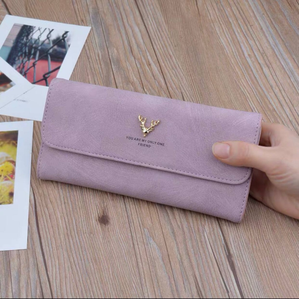 DOMPET WANITA PANJANG A585 KULIT PU POLYESTER IMPORT KOREA MURAH WALLET PREMIUM BRAND JAKARTA
