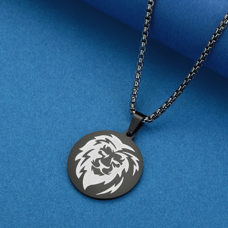 Z H Perhiasan Stainless Steel Lion Pendant Pria Kalung Fashion Retro Hip Hop Pesta Perhiasan Aksesoris Hadiah Ulang Tahun