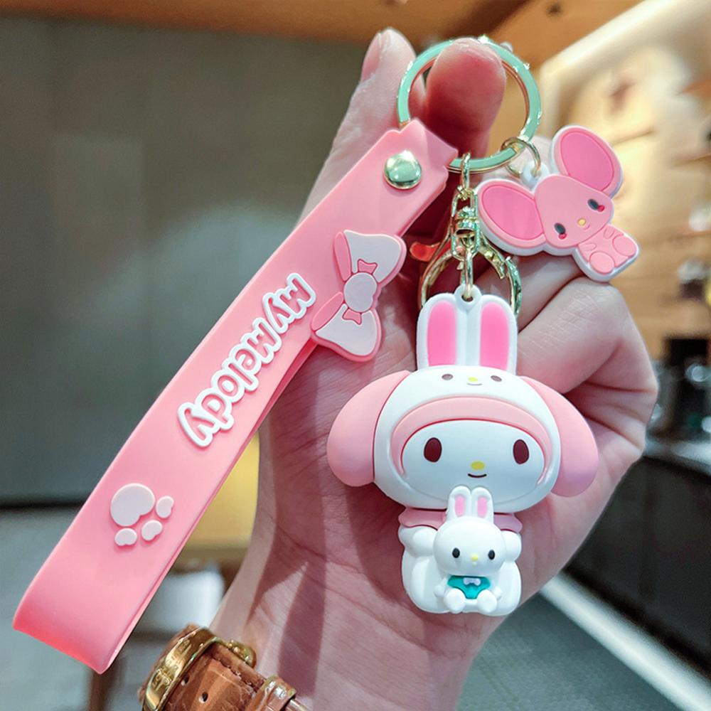 Timekey Kartun Anime Figurine Gantungan Kunci Wanita Pria Kreatif Metal Hewan Anime Keyrings Handbags Charms Untuk Pesta Ulang Tahun Anak O3Y2