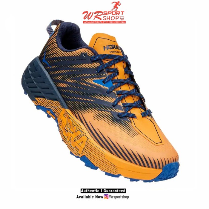 Hoka One One Speedgoat 4 Mens Trail Running - Saffron / Black Iris ORI