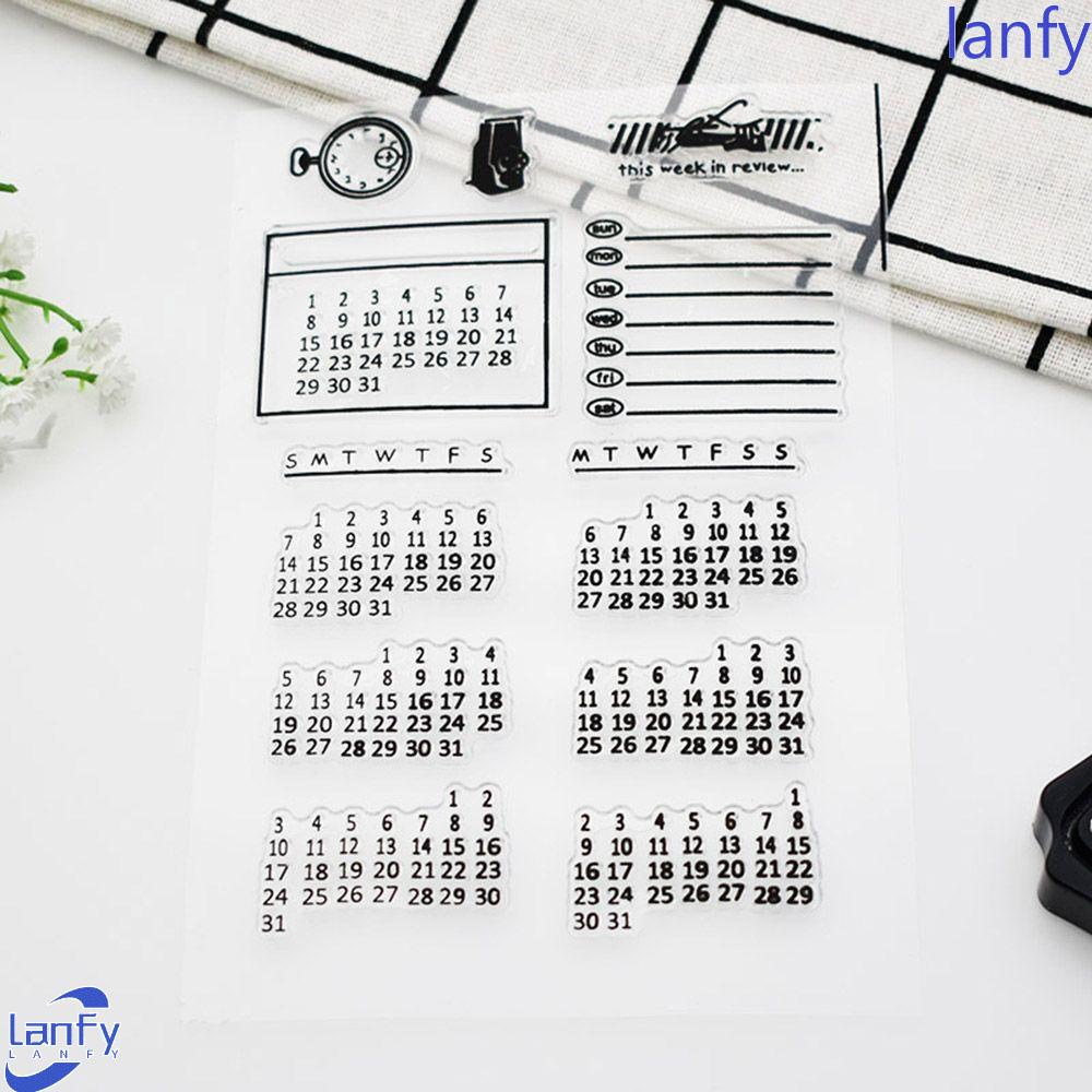 Lanfy Scrapbooking Anak Handmade Bulanan Mingguan DIY Kalender Waktu Jam Crapbooking Stamp