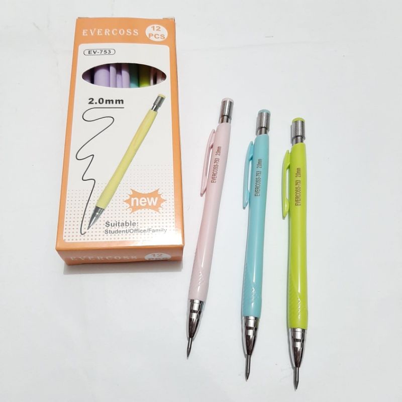 

PENCIL PENSIL MEKANIK MERK EVERCOSS 751 753 UKURAN 2mm 2
