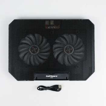 Kipas Pendingin Cooling Pad Laptop 2 kipas Fan Fixed dan Adjustable Speed - Taffware MC - Q100