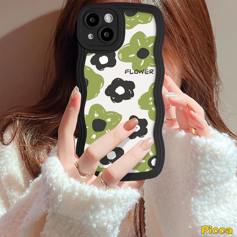 IPHONE Casing Ponsel Bunga Musim Semi Kompatibel Untuk Iphone12 11 Pro Max XR 78 6s 14 6 Plus 7Plus 11 14 13 12 Pro Max X XS Max SE 2020 Fashion Bunga Segar Tepi Bergelombang Lembut Tpu Penutup Belakang