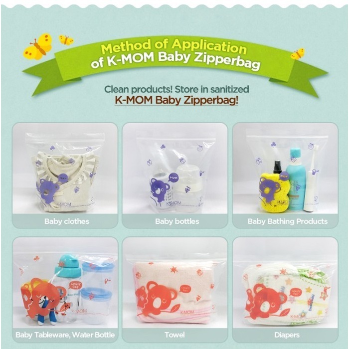 Mother-K Eco Baby Zipperbag MEDIUM 20x23cm 15pcs (Kantung Penyimpanan)