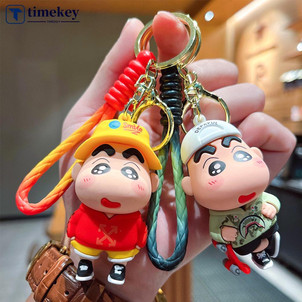 Timekey Lucu Kartun Anime Figurine Gantungan Kunci Wanita Pria Anime Pasangan Keyrings Handbags Charms Untuk Pesta Ulang Tahun Anak M2X4