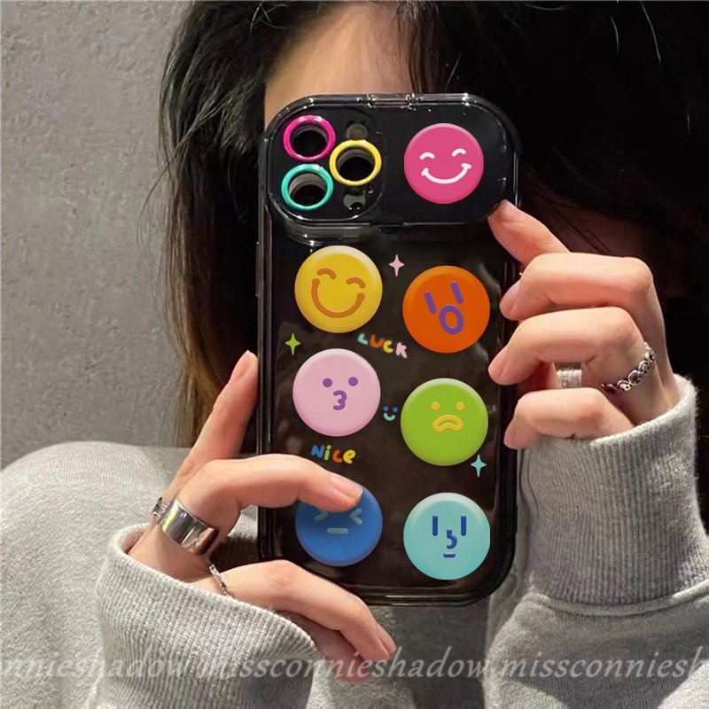 Case Smiley Kartun Lucu Untuk Vivo Y12 Y11 Y17 Y20 Y12s Y12A Y11s Y20s G Y91C Y15 Y12i Y20i Y1S Y30G Y20A Y20G Lembut Kreatif Flip Make Up Cermin Penutup Belakang Dengan Gelang