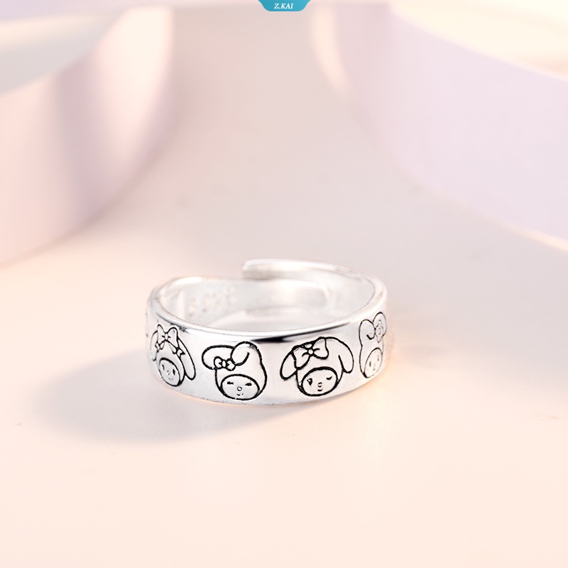 Kawaii Sanrio Lima Ekspresi My Melody Cincin Anime Manyo Pachacco Adjustable Ring Kartun Lucu Aksesori Perhiasan Pasangan Hadiah Gadis Mainan Anak [ZK]