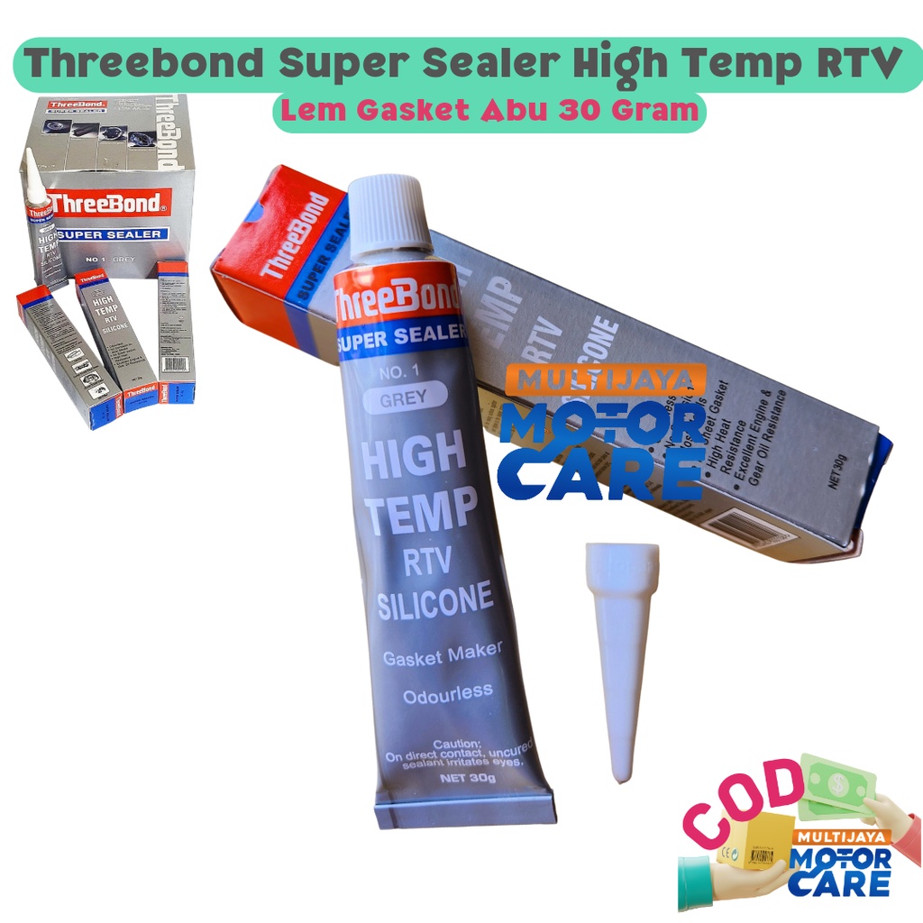 Threebond Super Sealer High Temp RTV Lem Gasket Abu Silver 30 Gram No. 1