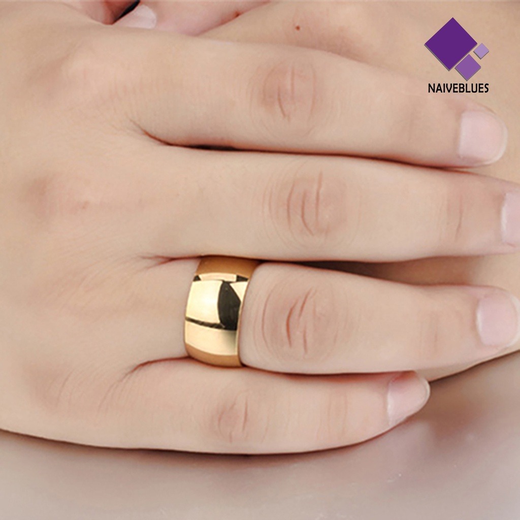 &lt; Naiveblues &gt; Cincin Band Baja Titanium Ringkas Pria Wanita Perhiasan Pertunangan Pernikahan