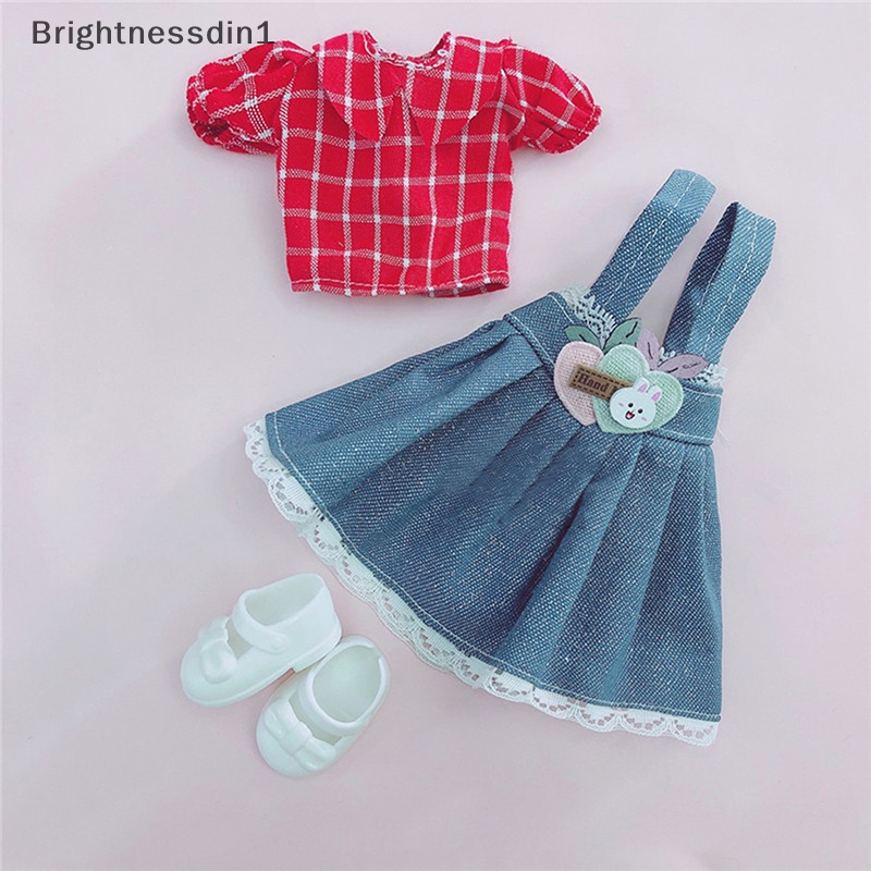 [Brightnessdin1] Untuk Boneka 30cm Baju Dan Sepatu1Per6 BJD Tubuh Gemuk Putri Gaun Aksesoris DIY Butik