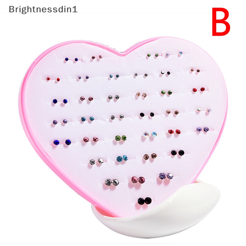 [Brightnessdin1] 36pasang Fashion Wanita Gadis Kristal Diamante Bunga Stud Anting Set Perhiasan Butik