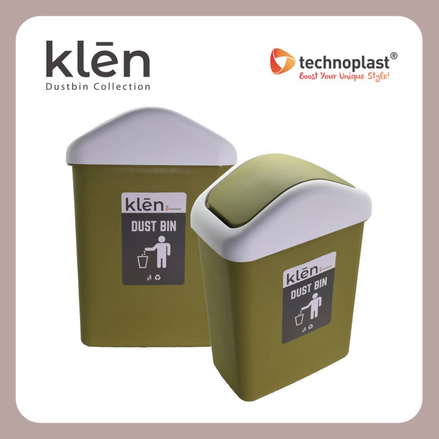 Tempat Sampah Tutup Clean Square Klen / Dustbin 11 Liter Aesthetic Premium