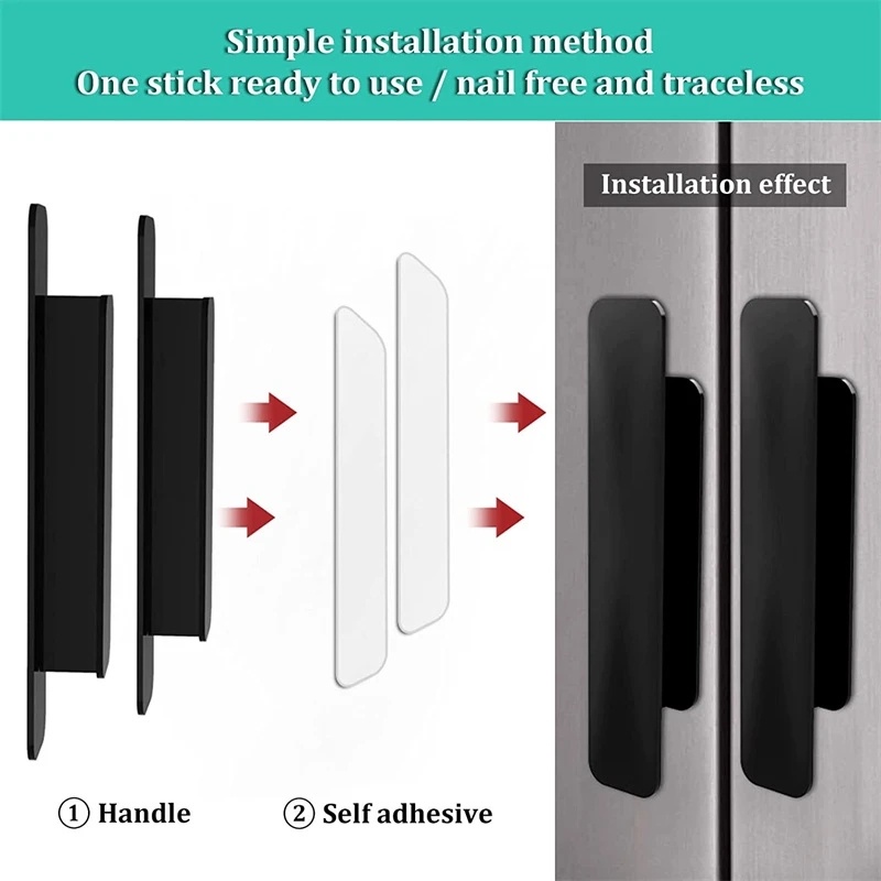 Jendela Laci Furniture Tambahan Penarik Pintu Lemari Dapur Knob Gagang Pintu Perekat Diri Aksesoris Rumah Tangga Serbaguna Sliding Cabinet Door Pull Handle Bebas Pukulan