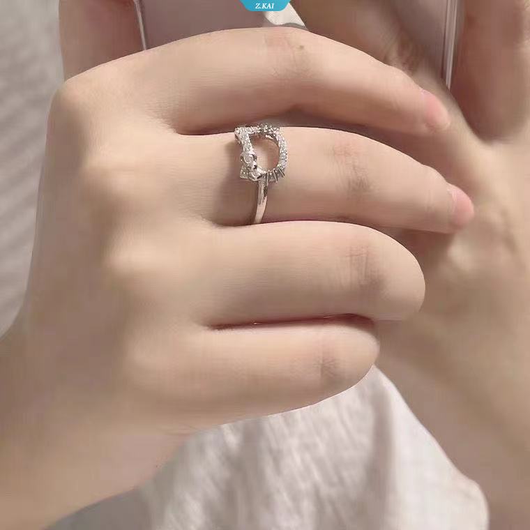 Sanrio HelloKitty Cincin Kawaii Anime Kalung Liontin Kartun Kecantikan Siswa Perhiasan Tangan Hiasan Dekorasi Aksesoris Mainan Gadis Anniversary Gi