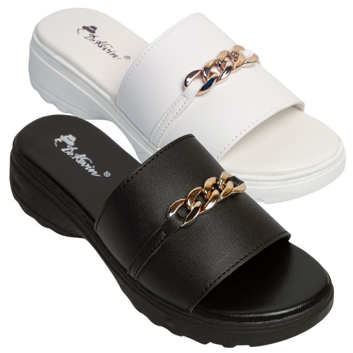 Dr. Kevin Sandal Selop Wanita Hak Rata 571-092 - Hitam, 38