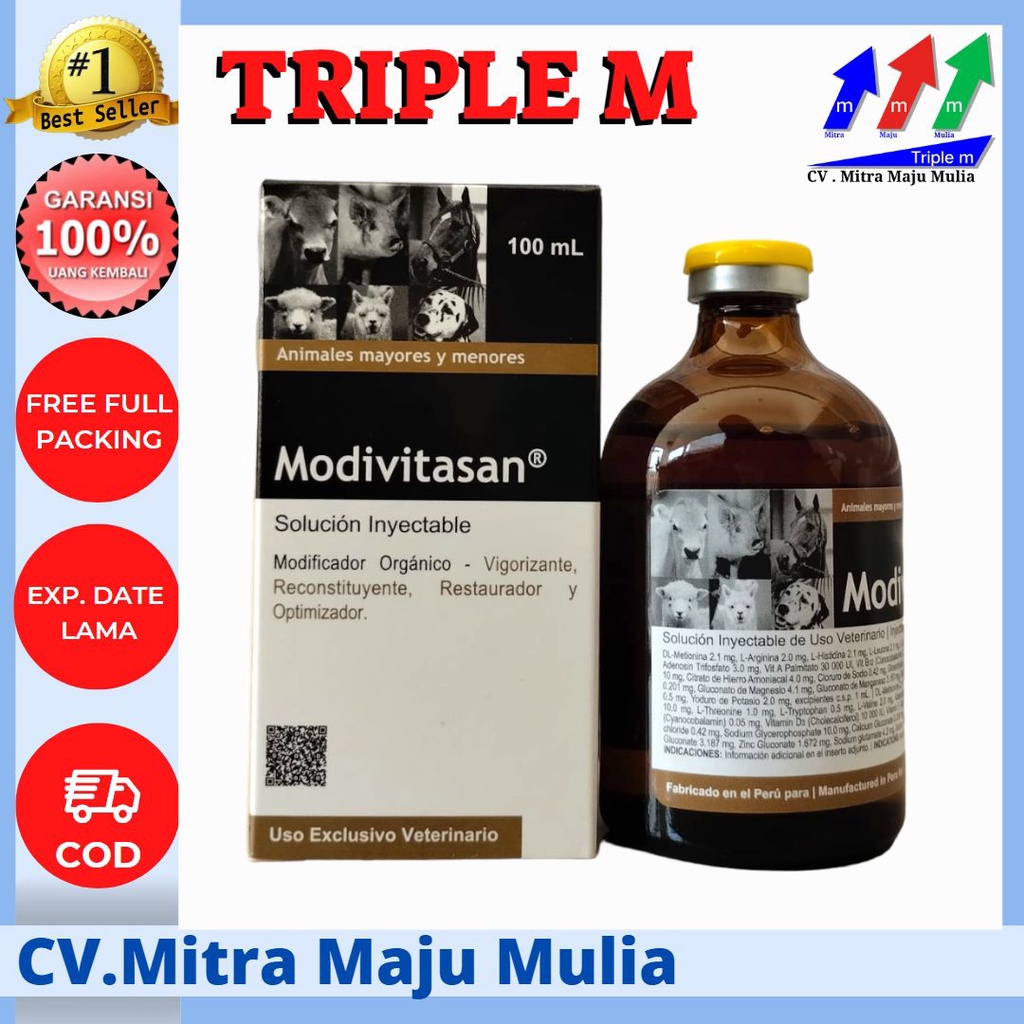 Modivitasan 100 ml - Multivitamin lengkap beserta asam amino, Dilengkapi penguat otot dan kandungan