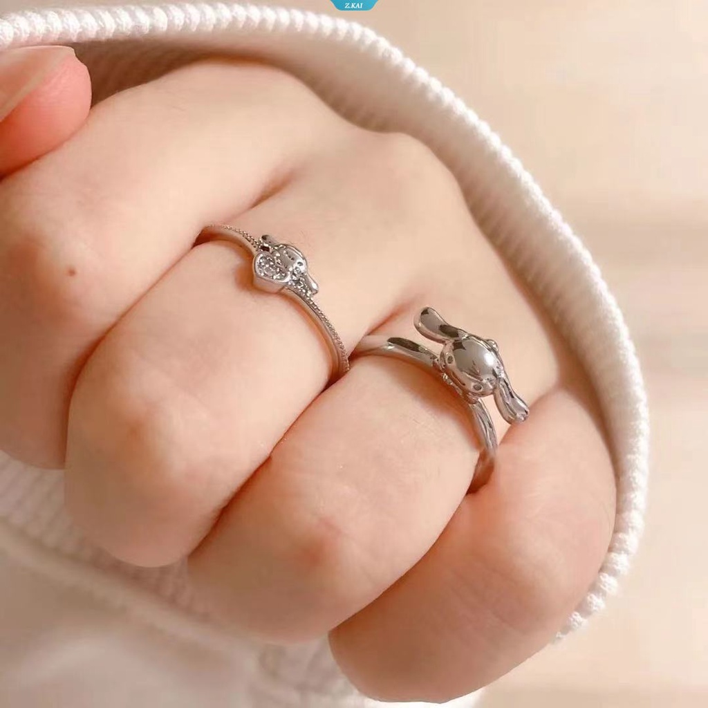 Sanrio Kawaii Cinnamoroll Jari Cincin Desain Terbukafashion Perhiasan Cincin Wanita Gadis Muda Anak Hadiah Cincin Yang Dapat Disesuaikan Ornamen Anniversary Pecinta Romantis [ZK]