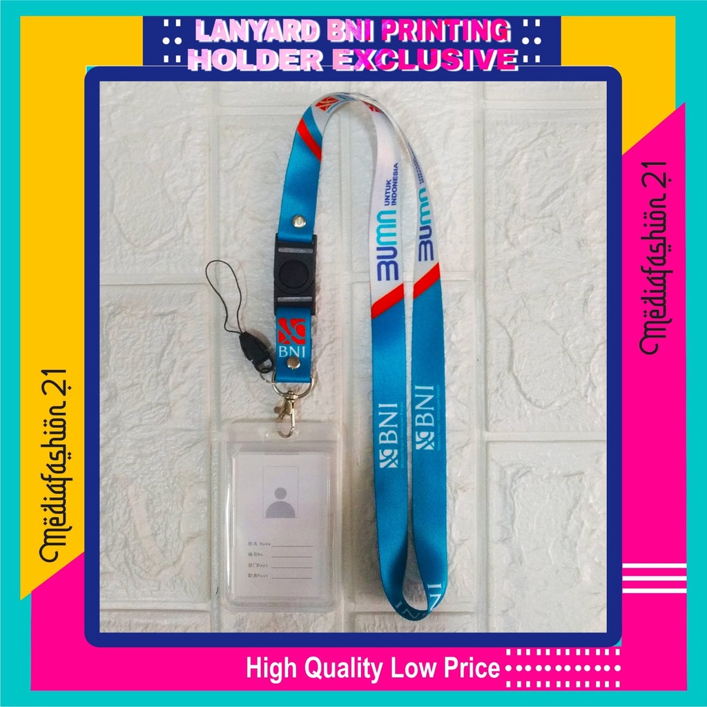 

BANK BNI Lanyard / Tali Gantungan ID Card - Strap ID, HP/Flashdisk (Paket Lengkap Exclusive)
