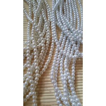 kalung mutiara panjang 2 lilit - Putih