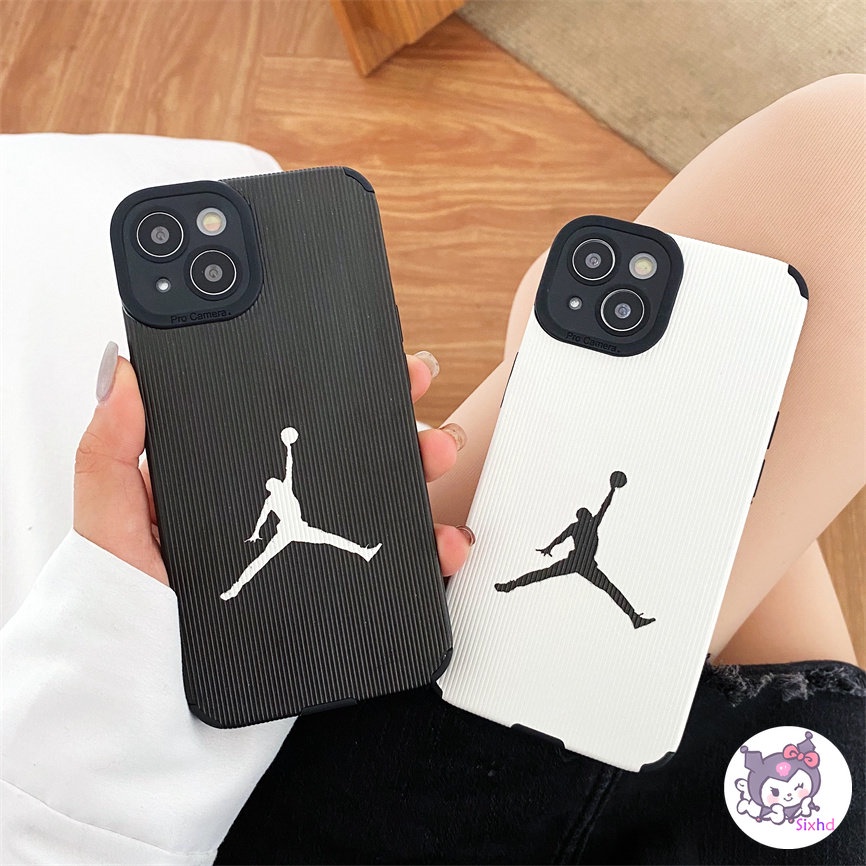 IPHONE Pasangan Basket Hitam Putih Sederhana Kompatibel Untuk Iphone14 13 12 11 Pro Max SE 2020 X Xr Xs Max8 7 Plus Perlindungan Shockproof Casing Ponsel Sarung Silicon Lembut XJJJJ