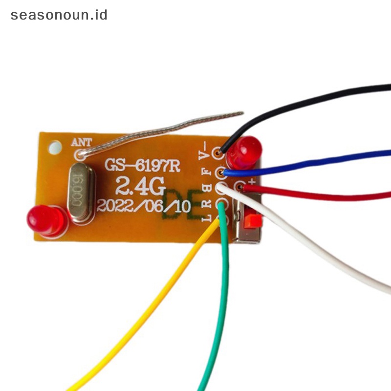 Seasonoun 1Set 2.4G 4CH RC Mobil Remote Control Sirkuit PCB Transmitter Dan Receiver Board Part Dengan Antena Radio System RC Aksesoris Mobil.