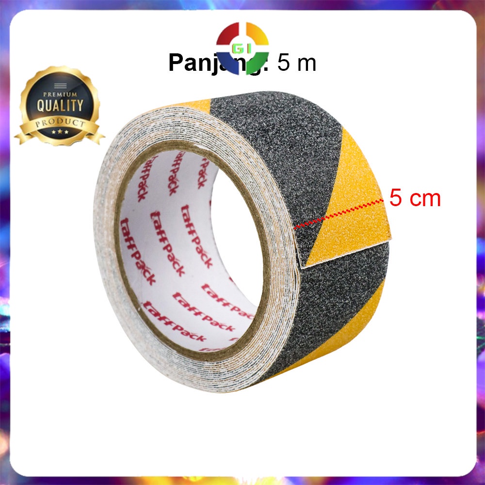 (GI) Lakban Anti Slip Tangga Lantai Selotip Tape Safety Silika Berbagai Warna