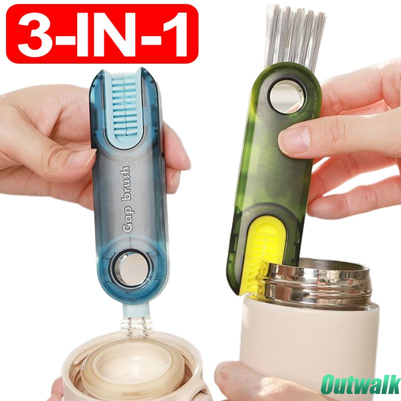 Brush Tutup Cangkir Sikat Pembersih 360 °, Sikat Pembersih Botol Yang Dapat Diputar Bentuk U, Sikat Mulut Botol Susu, Alat Pembersih Cangkir