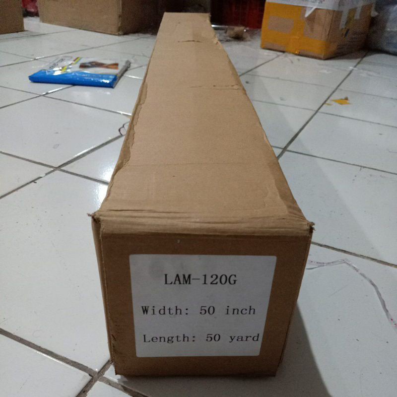 

LAMINASI DINGIN/COLD LAMINATION GLOSSY 120GSM/50"INCH 1.27CM X 46M