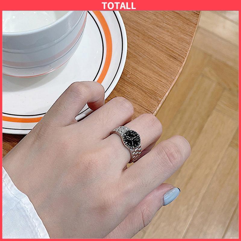 COD Cincin Watch Design Emas Perak Korean Ins Untuk Pria Dan Wanita Personalize Ring-Totall