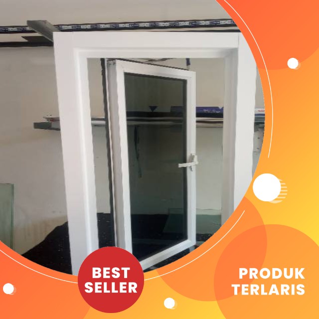 Promo Kusen dan jendela casement aluminium depok lengkap 1 set ukuran 40x80 cm