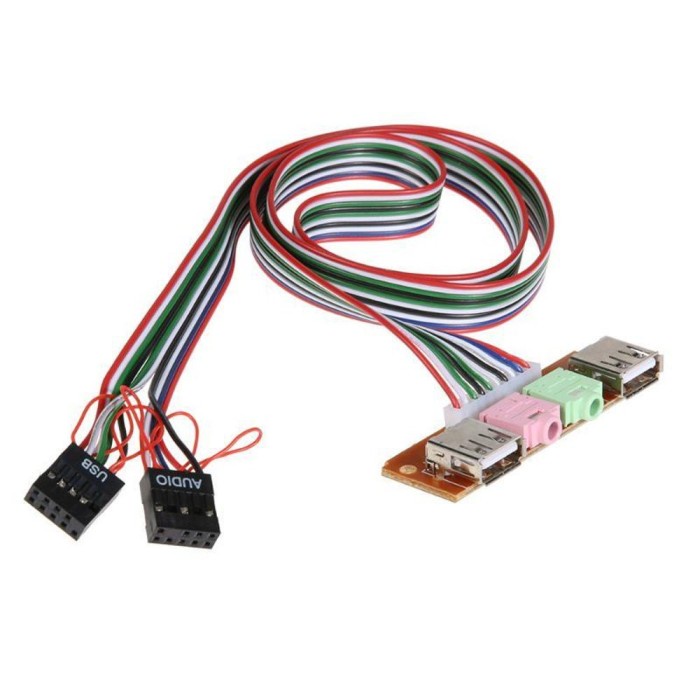 PC Desktop Case Front Panel, Kabel USB Audio Port Casing Komputer