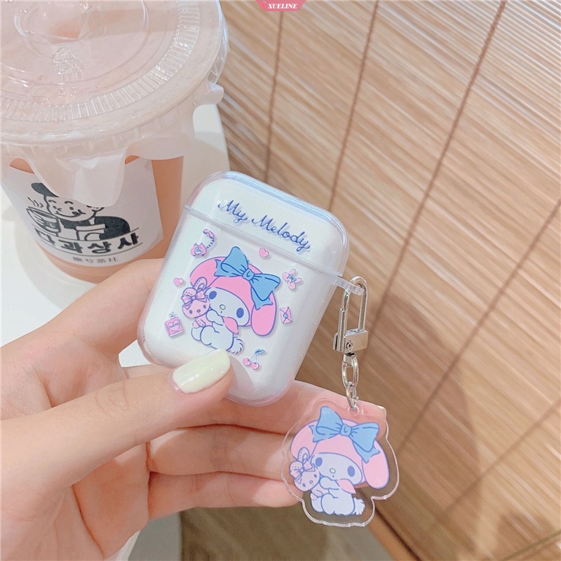 Sanrio Kuromi Airpods1/2Tingkatan Headphone Pelindung case Bluetooth Headphone cover Generasi Silikon Bening [ZXL]