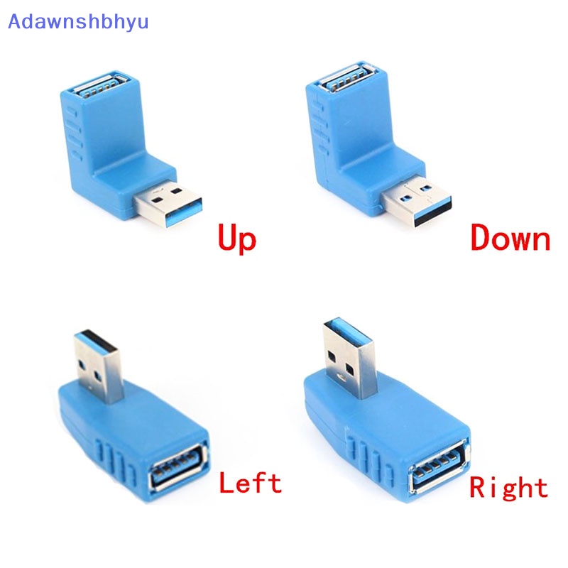 Adhyu Konektor Adapter USB 3.0 A male to female 90derajat Sudut Ekstensi Extender ID